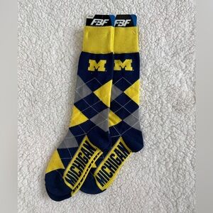 FBF Originals University of Michigan Argyle Crew Socks Bundle